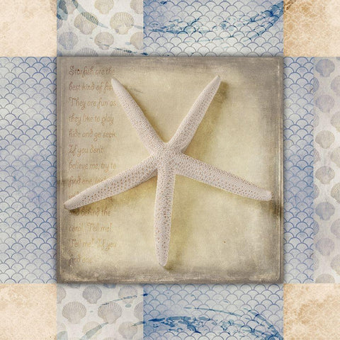 White Sea Starfish Gold Ornate Wood Framed Art Print with Double Matting by LightBoxJournal