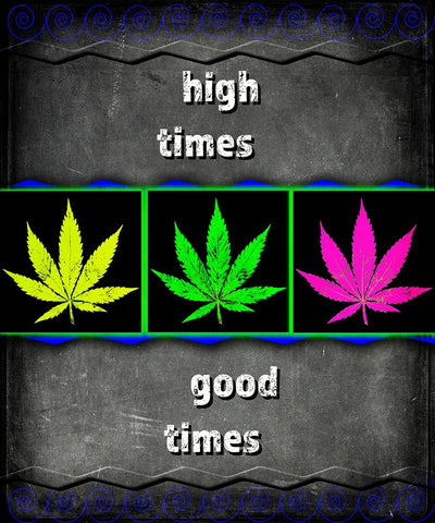 Dorm Room Light It Up High Times White Modern Wood Framed Art Print with Double Matting by LightBoxJournal