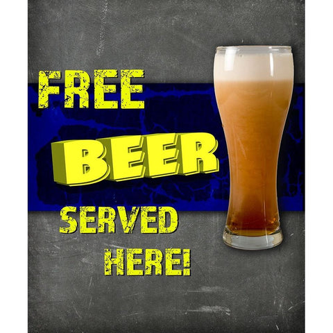 Dorm Room Pub Free Beer Black Modern Wood Framed Art Print by LightBoxJournal