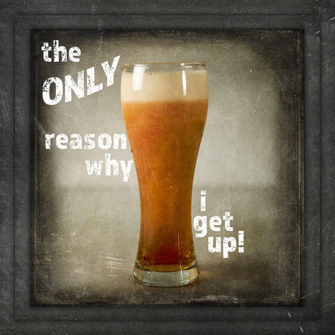 Dorm Room Pub Just Beer Only Reason Why Black Modern Wood Framed Art Print with Double Matting by LightBoxJournal