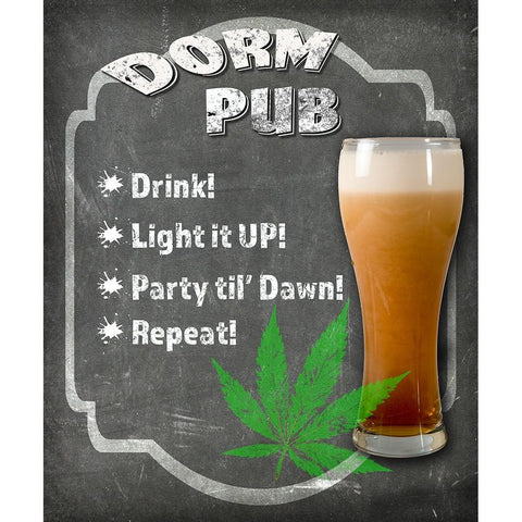 Dorm Room Pub Black Modern Wood Framed Art Print by LightBoxJournal