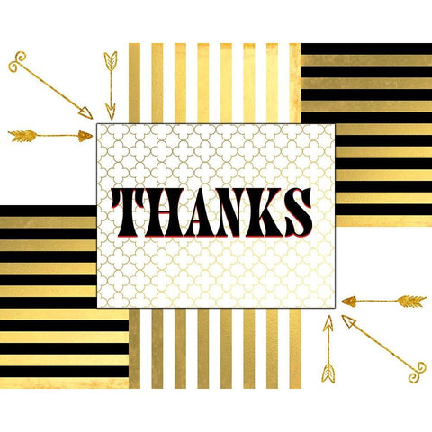 Black And Gold - Thank you 8 Gold Ornate Wood Framed Art Print with Double Matting by LightBoxJournal