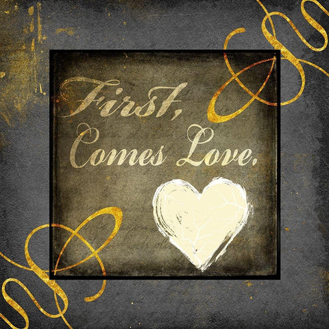 First Comes Love Black Modern Wood Framed Art Print with Double Matting by LightBoxJournal