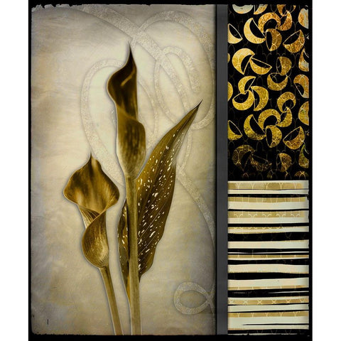 Gold Lily 1 Black Modern Wood Framed Art Print with Double Matting by LightBoxJournal