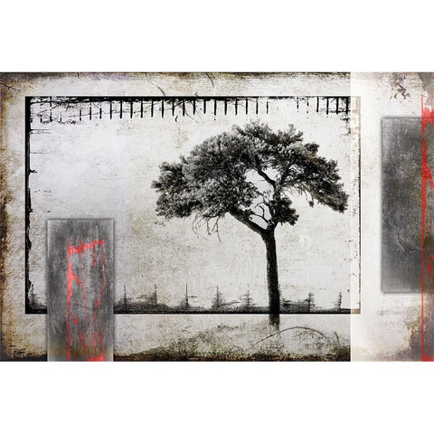 July Tree 3 White Modern Wood Framed Art Print by LightBoxJournal