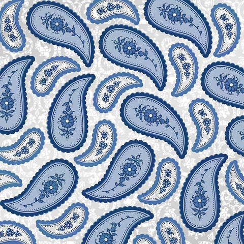 Camo Paisley 4_Blue 2 White Modern Wood Framed Art Print by LightBoxJournal