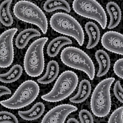 Camo Paisley 4_texture 2 Black Modern Wood Framed Art Print with Double Matting by LightBoxJournal