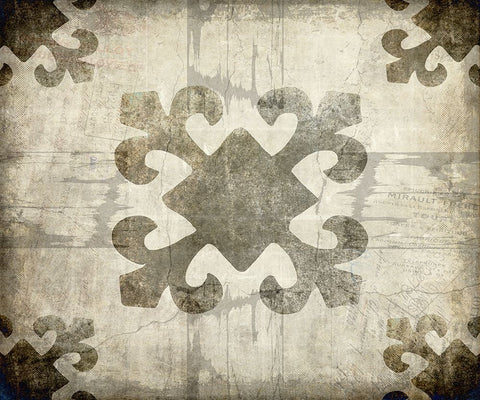 Decortive Pattern 4 B Black Ornate Wood Framed Art Print with Double Matting by LightBoxJournal