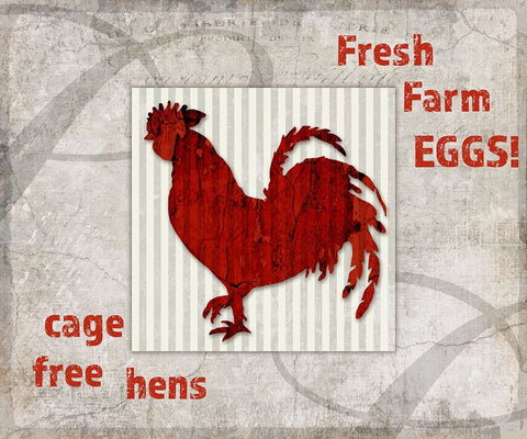 Decortive Pattern Farm Fresh Chicken Black Ornate Wood Framed Art Print with Double Matting by LightBoxJournal