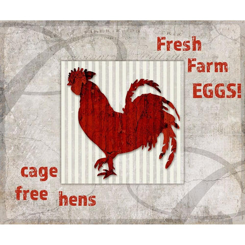 Decortive Pattern Farm Fresh Chicken Black Modern Wood Framed Art Print by LightBoxJournal