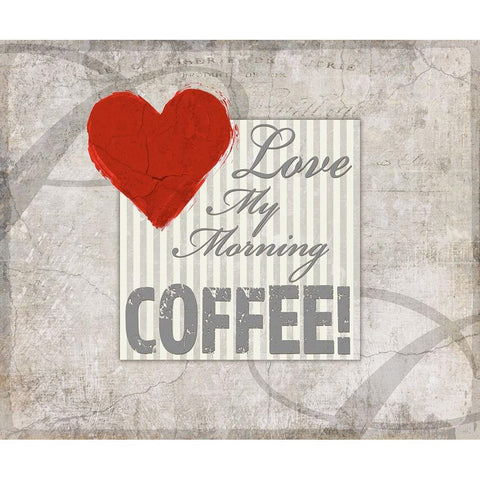 Decortive Pattern Love Coffee White Modern Wood Framed Art Print by LightBoxJournal