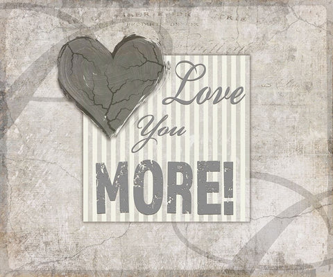 Decortive Pattern Love You More Black Ornate Wood Framed Art Print with Double Matting by LightBoxJournal