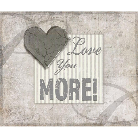 Decortive Pattern Love You More Black Modern Wood Framed Art Print with Double Matting by LightBoxJournal