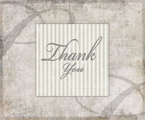 Decorative Pattern Thank You Black Ornate Wood Framed Art Print with Double Matting by LightBoxJournal