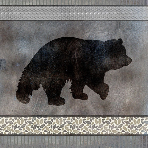 Moose Pattern Bear square White Modern Wood Framed Art Print with Double Matting by LightBoxJournal