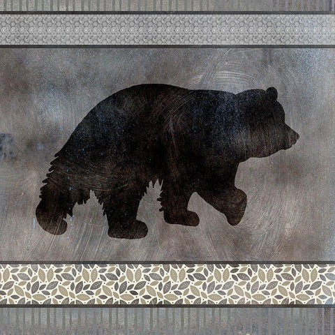 Moose Pattern Bear square Black Modern Wood Framed Art Print with Double Matting by LightBoxJournal