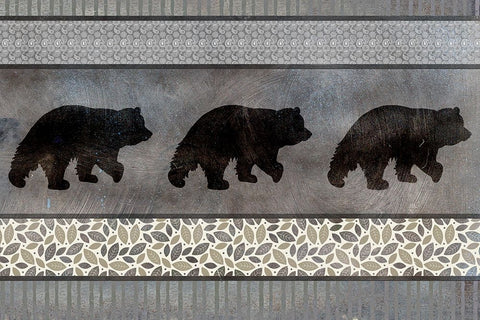 Moose Pattern Bear White Modern Wood Framed Art Print with Double Matting by LightBoxJournal
