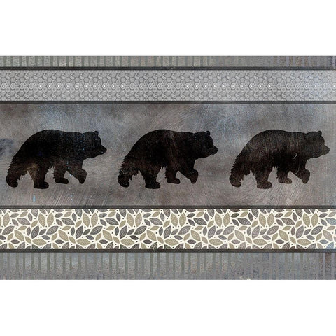 Moose Pattern Bear Black Modern Wood Framed Art Print by LightBoxJournal