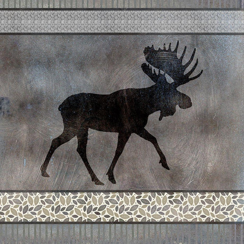 Moose Pattern Moose square Gold Ornate Wood Framed Art Print with Double Matting by LightBoxJournal