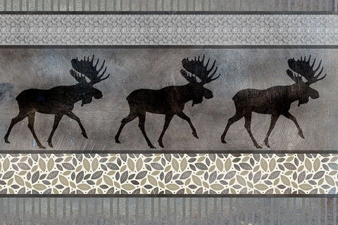 Moose Pattern Black Ornate Wood Framed Art Print with Double Matting by LightBoxJournal