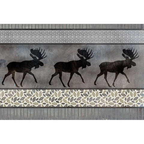 Moose Pattern White Modern Wood Framed Art Print by LightBoxJournal