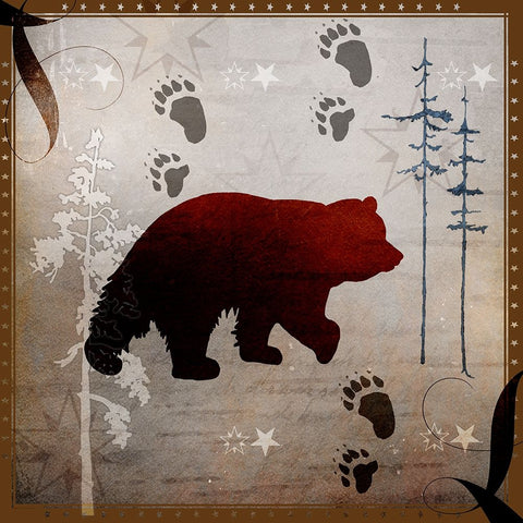 Moose Tracks Bear Black Ornate Wood Framed Art Print with Double Matting by LightBoxJournal