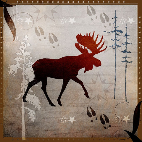Moose Tracks Black Ornate Wood Framed Art Print with Double Matting by LightBoxJournal
