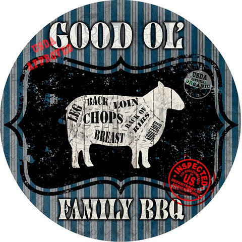 Good Ol Family BBQ Round 2 White Modern Wood Framed Art Print with Double Matting by LightBoxJournal