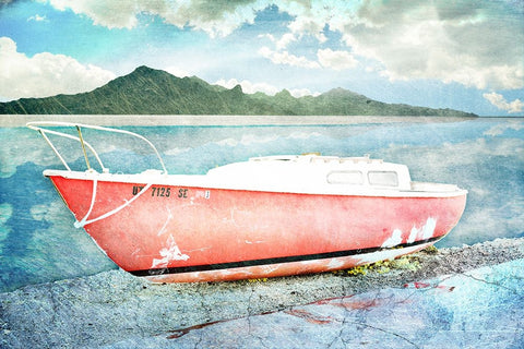 Gypsy Boat White Modern Wood Framed Art Print with Double Matting by LightBoxJournal