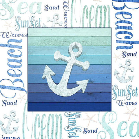 Gypsy Sea Blue 1 Gold Ornate Wood Framed Art Print with Double Matting by LightBoxJournal