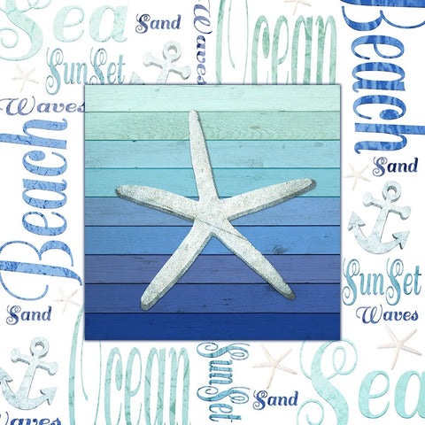Gypsy Sea Blue 2 White Modern Wood Framed Art Print with Double Matting by LightBoxJournal