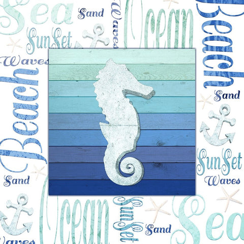 Gypsy Sea Blue 3 Black Ornate Wood Framed Art Print with Double Matting by LightBoxJournal