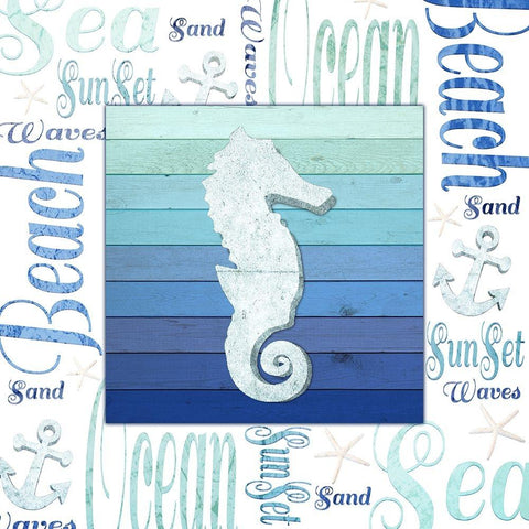 Gypsy Sea Blue 3 Gold Ornate Wood Framed Art Print with Double Matting by LightBoxJournal