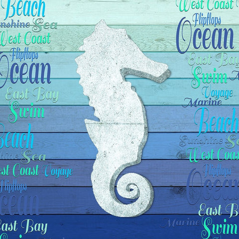 Gypsy Sea Blue V3 1 Black Ornate Wood Framed Art Print with Double Matting by LightBoxJournal