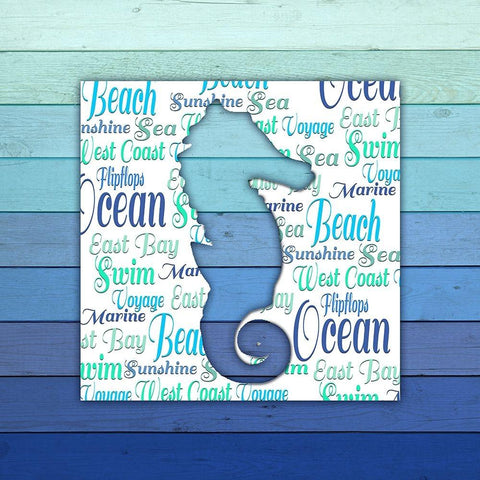 Gypsy Sea Blue V4 1 Black Modern Wood Framed Art Print with Double Matting by LightBoxJournal