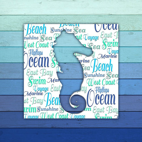 Gypsy Sea Blue V4 1 Black Ornate Wood Framed Art Print with Double Matting by LightBoxJournal