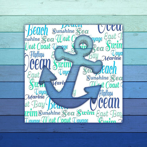 Gypsy Sea Blue V4 2 White Modern Wood Framed Art Print with Double Matting by LightBoxJournal