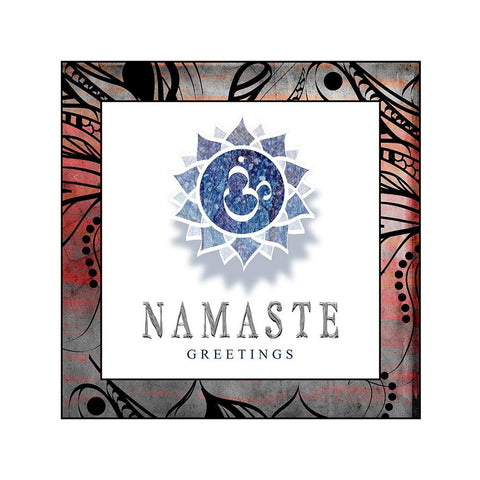 Chakras Yoga Framed Namaste V2 Black Modern Wood Framed Art Print with Double Matting by LightBoxJournal