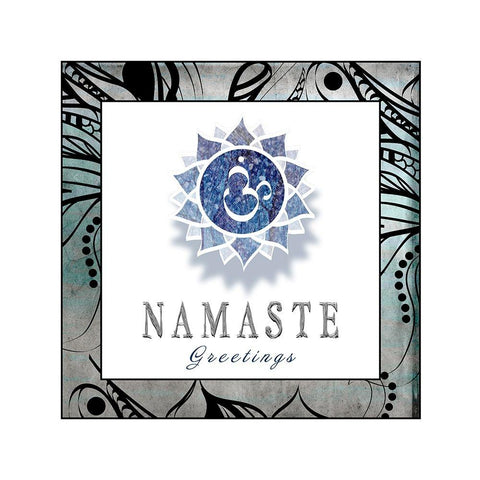 Chakras Yoga Framed Namaste V3 White Modern Wood Framed Art Print by LightBoxJournal