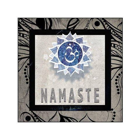 Chakras Yoga Tile Namaste V2 Gold Ornate Wood Framed Art Print with Double Matting by LightBoxJournal