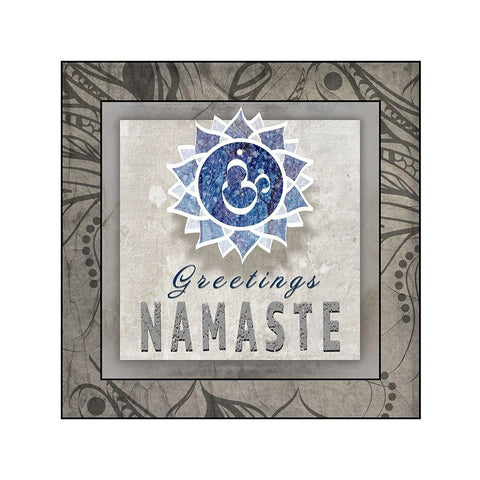 Chakras Yoga Tile Namaste V3 Gold Ornate Wood Framed Art Print with Double Matting by LightBoxJournal
