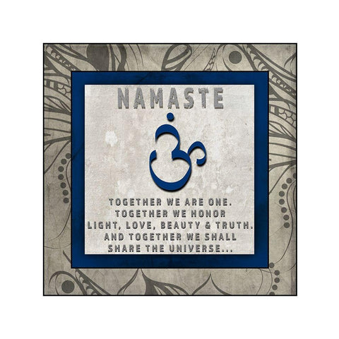Chakras Yoga Tile Namaste V4 Black Modern Wood Framed Art Print with Double Matting by LightBoxJournal