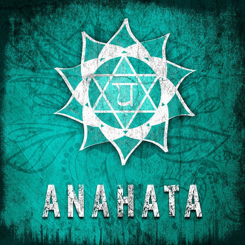 ChakrasYoga_Symbol_Anahata Black Ornate Wood Framed Art Print with Double Matting by LightBoxJournal