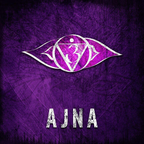 ChakrasYoga_Symbol_AJNA Black Modern Wood Framed Art Print by LightBoxJournal