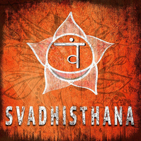 ChakrasYoga_Symbol_Svadhisthana Black Modern Wood Framed Art Print by LightBoxJournal