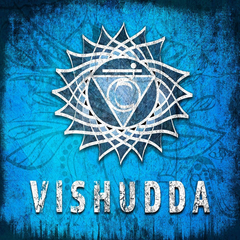 ChakrasYoga_Symbol_Vishudda Black Ornate Wood Framed Art Print with Double Matting by LightBoxJournal