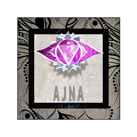 ChakrasYogaTile AJNA V2 White Modern Wood Framed Art Print by LightBoxJournal