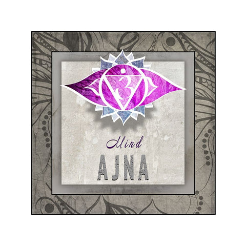 ChakrasYogaTile AJNA V3 Black Ornate Wood Framed Art Print with Double Matting by LightBoxJournal