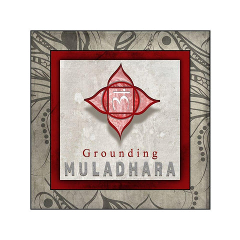 ChakrasYogaTile Muladhara V1 Gold Ornate Wood Framed Art Print with Double Matting by LightBoxJournal