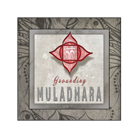 ChakrasYogaTile Muladhara V3 Black Ornate Wood Framed Art Print with Double Matting by LightBoxJournal